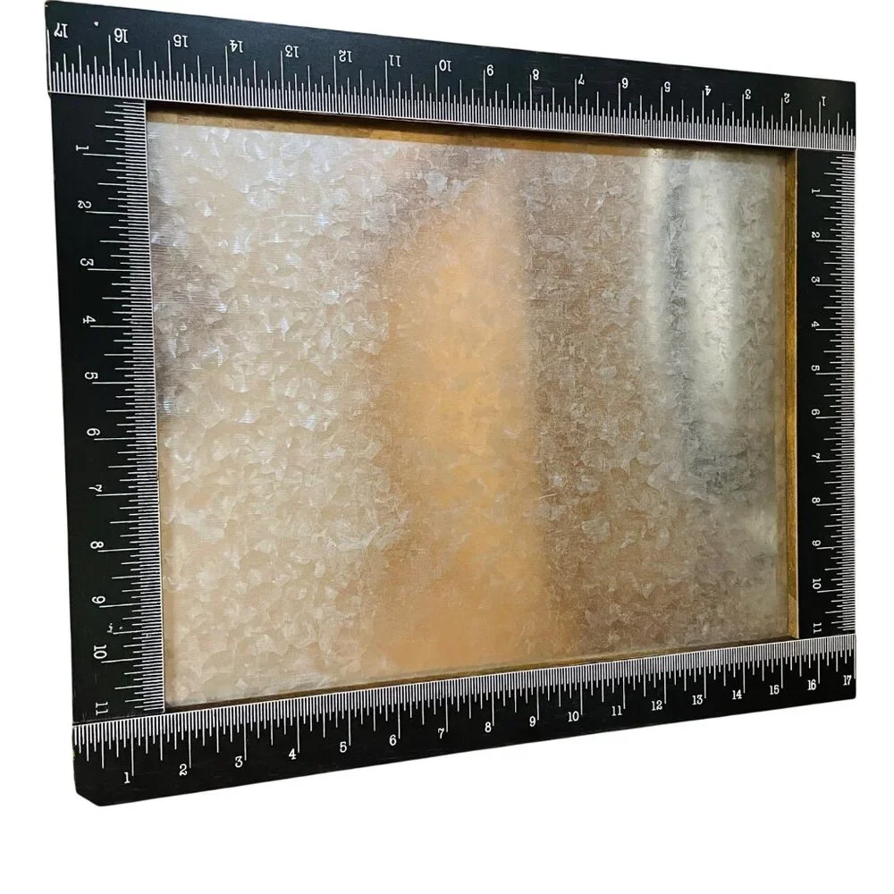 ArtMinds Symmetry Wall Decor Galvanized Metal Magnet Board MDF Frame 13